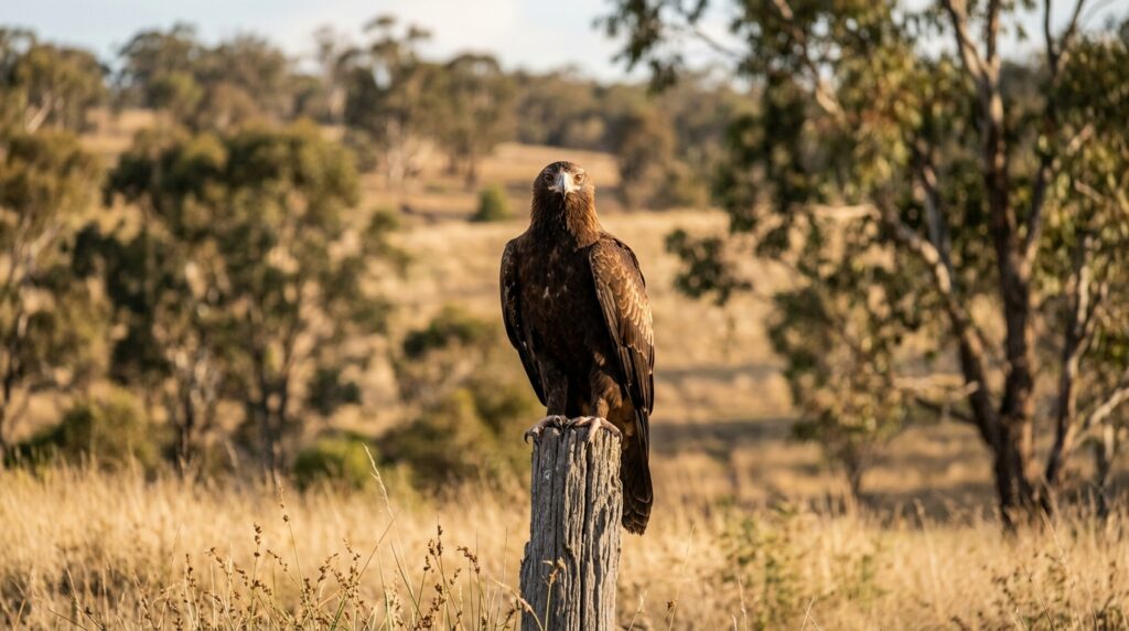Bird of prey perched on post symbolising bird SEO search dominance