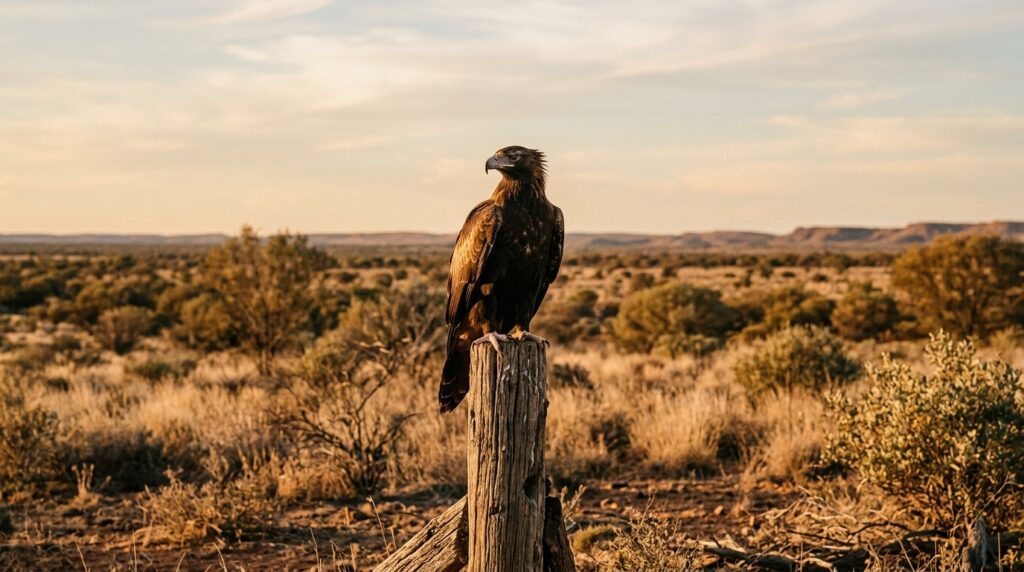 Bird of prey perched on post representing Bird SEO strategy Australia